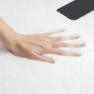 Ashler HOME DECO Ultra Soft Faux Rabbit Fur Rug, Area Rugs for Bedroom Floor Sofa Living Room, Carpet Accent Rugs White 2 x 3 Feet