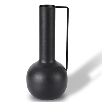 Stylish Modern Black Metal Vase for Home Décor