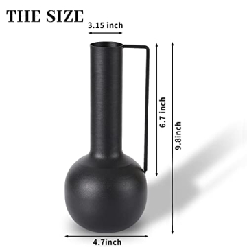 Stylish Modern Black Metal Vase for Home Décor