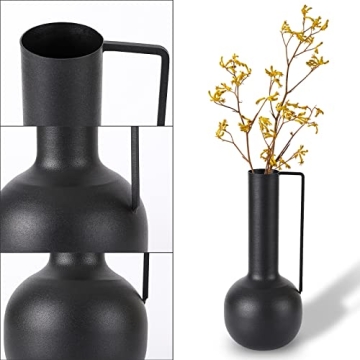 Stylish Modern Black Metal Vase for Home Décor