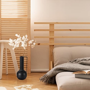 Stylish Modern Black Metal Vase for Home Décor