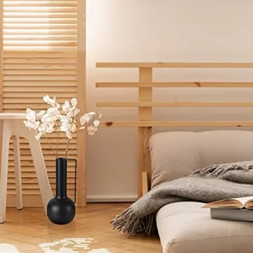 Stylish Modern Black Metal Vase for Home Décor