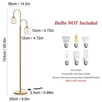 Elegant Ralbay Crystal Gold Floor Lamp for Every Room