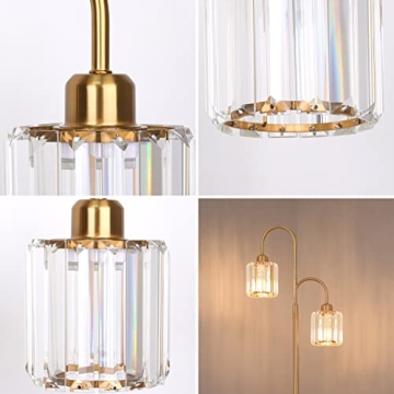 Elegant Ralbay Crystal Gold Floor Lamp for Every Room