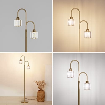 Elegant Ralbay Crystal Gold Floor Lamp for Every Room