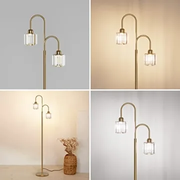 Elegant Ralbay Crystal Gold Floor Lamp for Every Room
