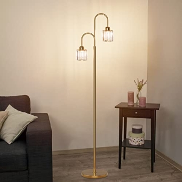 Elegant Ralbay Crystal Gold Floor Lamp for Every Room