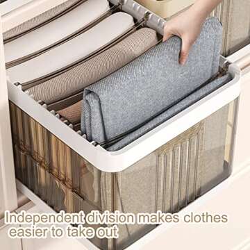 XIYAO Stackable Plastic Storage Bins with Lids, 20 Qt