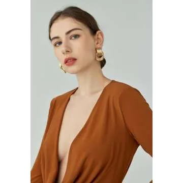 Chunky Gold Knot Dangle Earrings - Stylish & Lightweight