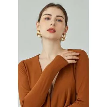 Chunky Gold Knot Dangle Earrings - Stylish & Lightweight