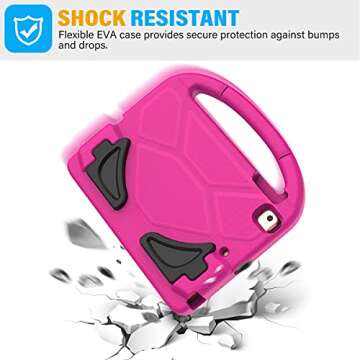SUPLIK Kids Case for iPad Mini 4/5 (7.9"), Built-in Screen Protector Durable Shockproof Protective Cover with Handle Stand for 7.9 inch Apple iPad Mini 4th/5th Generation, Pink