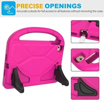 SUPLIK Kids Case for iPad Mini 4/5 (7.9"), Built-in Screen Protector Durable Shockproof Protective Cover with Handle Stand for 7.9 inch Apple iPad Mini 4th/5th Generation, Pink