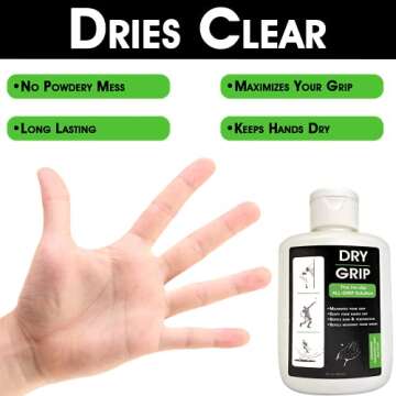 W4W Dry Hands & Pole Grip Solution – Transparent, Non Sticky, Anti-Slip Solution for Pole Dancing, Tennis, Golf and all Sports - Repels Sweat & Moisture from Hands