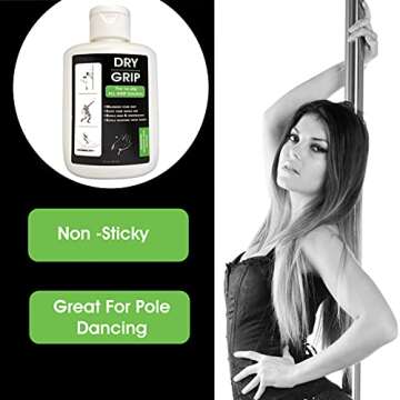 W4W Dry Hands & Pole Grip Solution – Transparent, Non Sticky, Anti-Slip Solution for Pole Dancing, Tennis, Golf and all Sports - Repels Sweat & Moisture from Hands