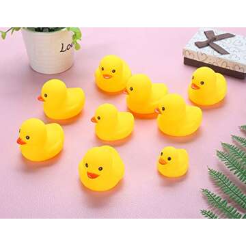 Bath Duck Toys 10PCS Mini Rubber Ducks Squeak and Float Ducks Baby Shower Toy for Toddlers Boys Girls (2.2’’)