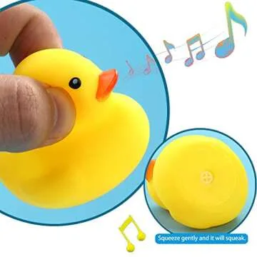 Bath Duck Toys 10PCS Mini Rubber Ducks Squeak and Float Ducks Baby Shower Toy for Toddlers Boys Girls (2.2’’)