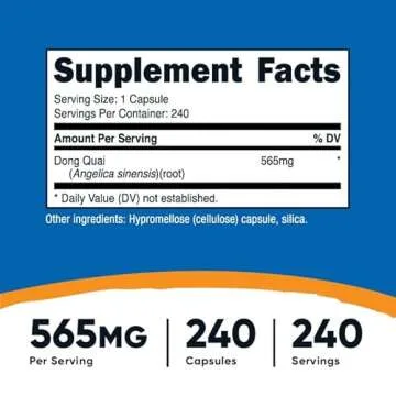 Nutricost Dong Quai 565mg, 240 Capsules (Angelica Sinensis) - Vegetarian Caps, Non-GMO, Gluten Free
