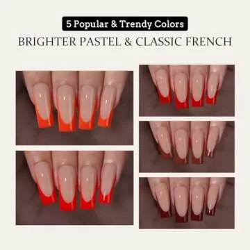 BTArtboxnails XCOATTIPS French Tip Press On Nails - Stylish Design