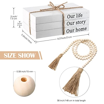 Jetec Decorative Display Books for Farmhouse Decor