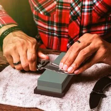 Sharp Pebble Premium Whetstone Knife Sharpening Stone 2 Side Grit 400/1000 Wetstone Kit -Wetstone Kitchen Knife Sharpener with Flattening Stone & NonSlip Rubber Base