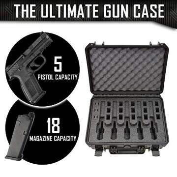 5 Pistol 18 Magazine DORO Gun Case - Waterproof Tactical Holder