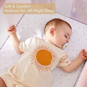 ANGELBLISS Baby Bassinet Bedside Sleeper, Easy Folding Portable Bassinet for Baby Girl with Wheels, ...