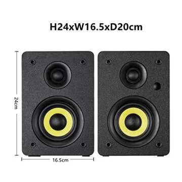 Sanyun SW206 80W Active Dual-Mode Bookshelf Speakers, 4inch Studio Monitor and HiFi Mode, Optical Co...