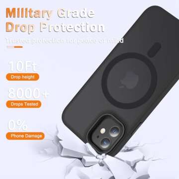 YENAPOON iPhone 12 & 12 Pro Case - Magnetic Slim Phone Cover with Screen Protector