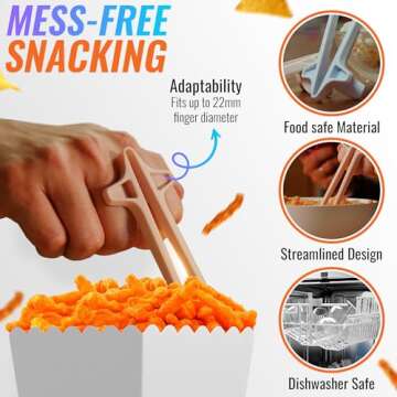 SNACTIV LITE Finger Chopsticks for Gamers 4PC Bundle - As Seen on Shark Tank! The Official Snacking ...