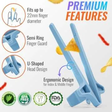 SNACTIV LITE Finger Chopsticks - Mess-Free Snacking Tool