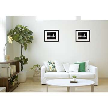 11x14 Black Gallery Picture Frame with 8x10 and 8.5x11 Mat - Two Frames - Wide Molding - Includes Bo...