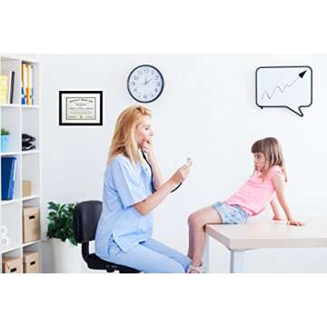 11x14 Black Gallery Picture Frame with 8x10 and 8.5x11 Mat - Two Frames - Wide Molding - Includes Both Attached Hanging Hardware and Desktop Easel - Display Pictures Documents Certificates (2-Pack)