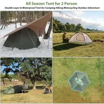 GEERTOP Lightweight 2 Person Backpacking Tent 4 Season Double Layer Waterproof Cold Weather Tent for Camping,Hunting, Hiking, Climbing, Outdoor Travel - Easy Set Up