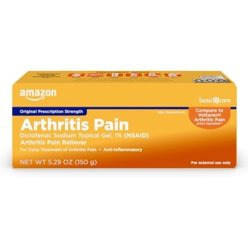 Amazon Basic Care Arthritis Pain Relieving Gel - Fast Acting 1% Diclofenac Topical Relief for Joints...