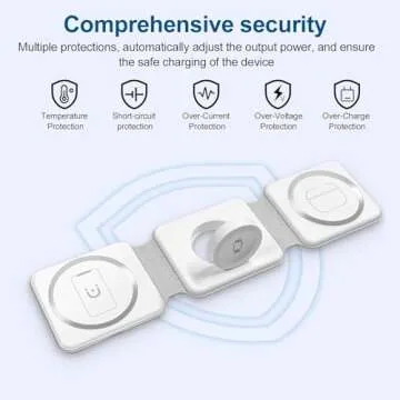 Wireless Charging Station for Apple Multiple Devices ，3 in 1 Magnetic Foldable Wireless Charger-Travel Charging Pad for iPhone 15 14 13 12 Pro Max Plus Watch & Airpods(Adapter not Included)