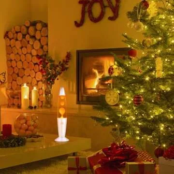 Vanful Orange Magma Lamp 13 Inches for Adults Cool Liquid Motion Lamps Stuff for Kids with Sliver Ba...