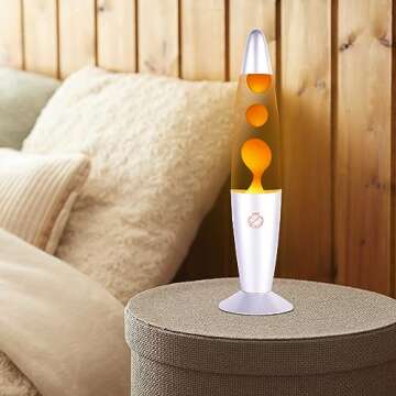 Vanful Orange Magma Lamp 13 Inches for Adults Cool Liquid Motion Lamps Stuff for Kids with Sliver Base Mood Night Light Home Living Room Office Bedroom Christmas Thanksgiving Day Decoration