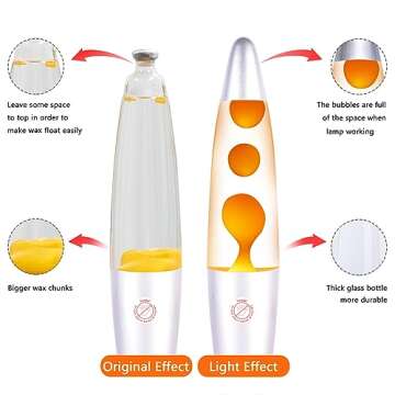 Vanful Orange Magma Lamp 13 Inches for Adults Cool Liquid Motion Lamps Stuff for Kids with Sliver Base Mood Night Light Home Living Room Office Bedroom Christmas Thanksgiving Day Decoration