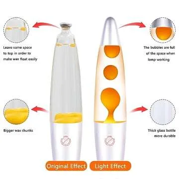 Vanful Orange Magma Lamp 13 Inches for Adults Cool Liquid Motion Lamps Stuff for Kids with Sliver Base Mood Night Light Home Living Room Office Bedroom Christmas Thanksgiving Day Decoration
