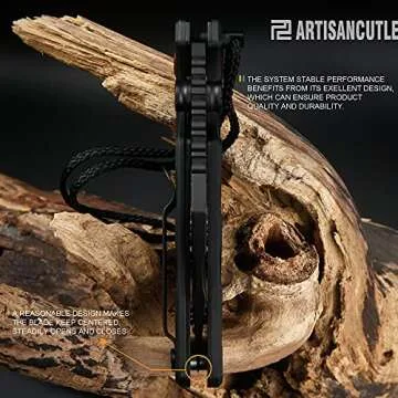 ARTISANCUTLERY Tactical Knife Proponent (1820P) D2 Steel Black PVD Blade Black G10 Handle Pocket Knife Folding Knife EDC Knife