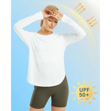 G4Free Women's UPF 50+ UV Sun Protection Long Sleeve Shirt Running Hiking Athletic T-Shirt Lightweig...