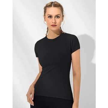 Loovoo Women Workout Shirts - Dry Fit & Moisture Wicking