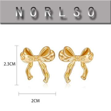 Gold Silver Bow Earrings for Women - Stylish & Hypoallergenic