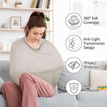 Metplus Car Seat Covers for Babies - Nursing Cover, Breathable Breastfeeding Cover, Multi-Functional...