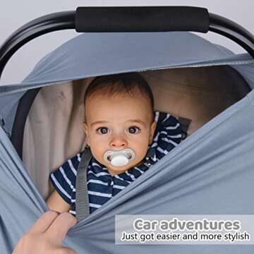 Metplus Car Seat Covers for Babies - Nursing Cover, Breathable Breastfeeding Cover, Multi-Functional Carseat Canopy and Stroller Cover for Boys and Girls - Perfect Baby Gift