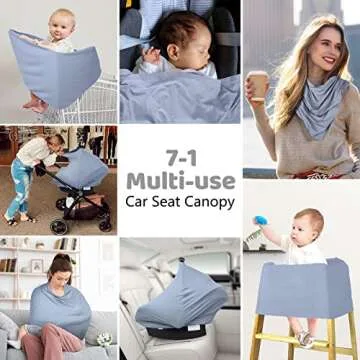 Metplus Car Seat Covers for Babies - Nursing Cover, Breathable Breastfeeding Cover, Multi-Functional Carseat Canopy and Stroller Cover for Boys and Girls - Perfect Baby Gift