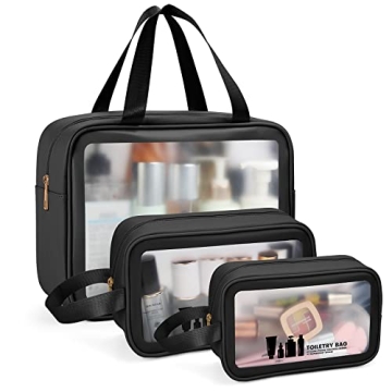 MAANGE Toiletry Bag for Women Men, Translucent Waterproof Makeup Cosmetic Bag Travel Organizer for A...