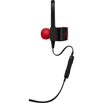 Powerbeats3 Wireless Earphones - Apple W1 Headphone Chip, Class 1 Bluetooth, 12 Hours of Listening Time, Sweat Resistant Earbuds - Defiant Black-Red