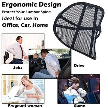 Big Ant Lumbar Support, Car Back Support Mesh Double Layers Ergonomic Designed for Comfort and Lower Back Pain Relief - Car Seat Lumbar Support for The Driver, Office Chair, Wheelchair
