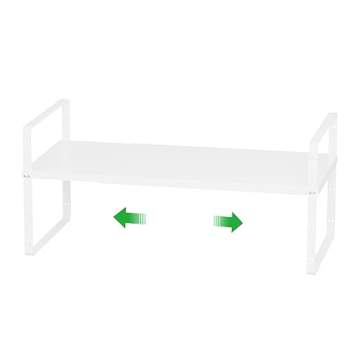 WEJIPP Cabinet Organizer Shelf Expandable Cabinet Space Rack Stackable Shelves Adjustable Storage Sh...